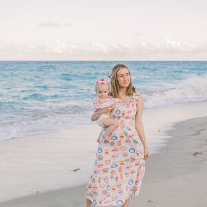 Colorful fruit sticker Patterned Maxi Dress